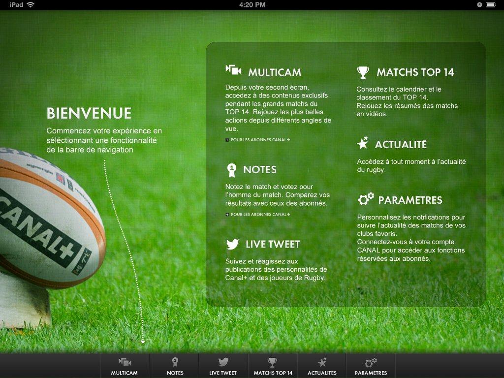 Canal Plus launches rugby companion screen app