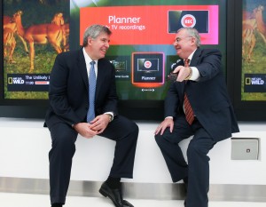 Eircom Group CEO Herb Hribar with Pat Rabbitte, Minister for Communications, Energy and Natural Resources at the eVision launch in October 2013.