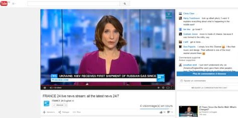 France 24 broadcasts live on YouTube