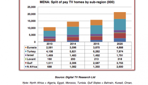 MENA pay TV numbers to top 21 million by 2020
