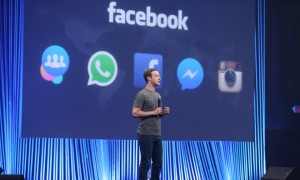 Mark Zuckerberg speaking at the F8 conference