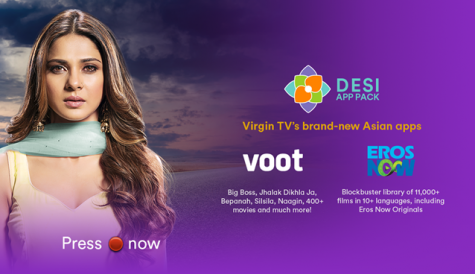 Virgin TV launches Asian TV app package