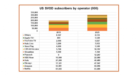 US SVODs to top 300 million subs by 2025