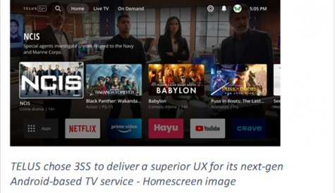 Telus taps 3SS to co-develop entertainment service on Android TV OS
