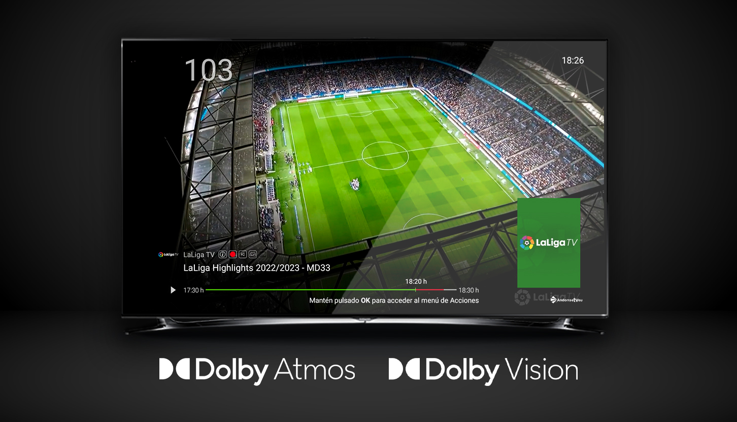 Andorran operator first with combined Dolby Vision and Dolby Atmos for live football