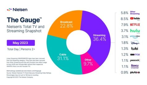 Nielsen: US total TV usage falls, despite streaming growth