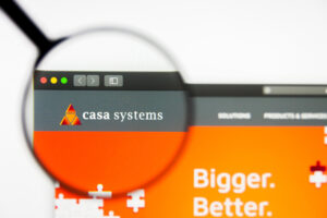 59GDE Richmond, Virginia, USA - 26 July 2019: Illustrative Editorial of Casa Systems Inc website homepage. Casa Systems Inc logo visible on screen.